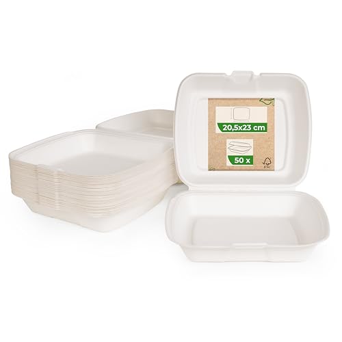 Love Nature Ökologische Menübox 1 Geteilt 50 Stück - Einweggeschirr Zuckerrohr - Menübox Einweg - Take Away Verpackung - To Go Verpackungen Essen Love Nature Ökologische Menübox 1 Geteilt 50 Stück - Einweggeschirr Zuckerrohr - Menübox Einweg - Take Away Verpackung - To Go Verpackungen Essen von Love Nature