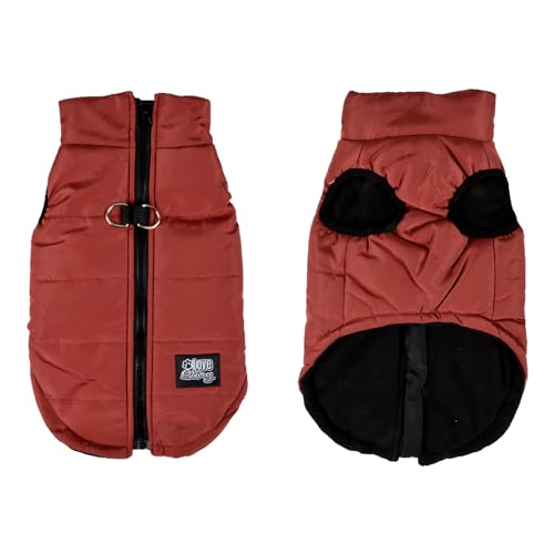 Daunenjacke, gesteppt, Fleece-Futter, Reißverschluss, Größe L/40 cm, Rot von Love Story