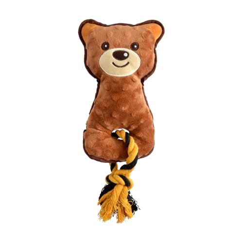 Love Story, Plüsch-Spielzeug, Bär und Seil, Polyester, 15 x 37 cm, Braun von Love Story