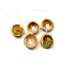 Baumschmuck Walnuss Fuchs Und Schneemann 5 Stück 4.38 Euro/Stück Weihnachtsbaumschmuck Handgemacht Holz Nussschalen von LoveAndCraftsShop