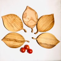 Große Blatt Untersetzer Aus Holz, Handgeschnitzte Esche Holz Untersetzer, Platzset, Tee 100% Natur, Küchendekor von LoveBambooUK