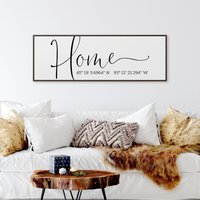 Koordinaten Zeichen Personalisierte Gerahmte Leinwand Breitengrad Längengrad Jahrestag Geschenk Für Sie, Eltern Frühling Wohnkultur von LoveBuiltShop