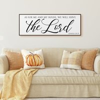 Was Mich Und Mein Haus Anbelangt, So Werden Wir Dem Herrn Dienen Hochzeitsgeschenk Wohnzimmer Wanddekor Bauernhausdekor Jahrestag Geschenk Für Ihr von LoveBuiltShop