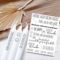 Kerzentattoos Verschiedene Motive | Wasserschiebefolie Kerzen Dekorieren Höre Auf Dein Herz Sei Glücklich A6 Kerzentattoos Verschiedene Motive | Wasserschiebefolie Kerzen Dekorieren Höre Auf Dein Herz Sei Glücklich A6 von LoveCandleandMore