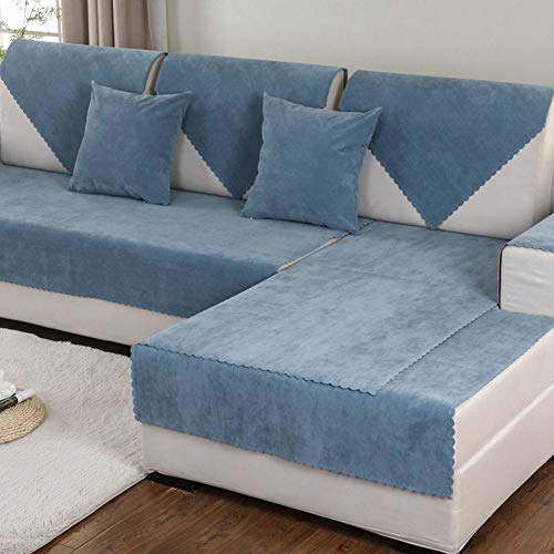 Love House wasserdichte Schnitt Sofa Überwurf Für Haustiere, Anti-rutsch Einfarbig Schmutzresistent Schonbezug Sofa Sofa Throw Sofabezug -blau 70x70cm(28x28inch) von LoveHouse