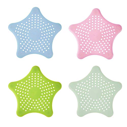 LoveLegis 4 Abfallsammelfilter - Silikon - Haare - Saugnäpfe - Waschbecken - Badewanne - Badezimmer - Küche - Dusche - zufällige Farben von LoveLegis