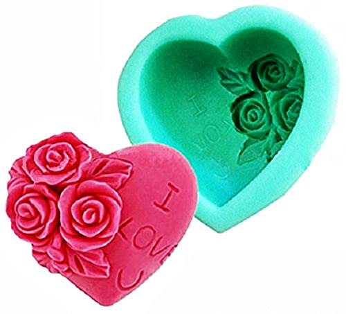 Herz mit Rosen Silikonform - ich liebe dich - Liebe - Seife - Harz - Gips - Weihnachts- und Geburtstagsgeschenkidee - Silikonformen - Bastelform von LoveLegis