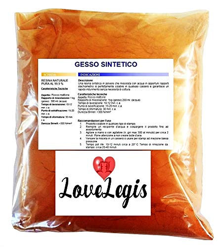 LoveLegis Synthetischer Putz - extrem widerstandsfähig - ziegelrote Farbe - ungiftig - gießbar - extra hart - hochauflösend und widerstandsfähig - 1 kg - Weihnachts- und Geburtstagsgeschenkidee von LoveLegis