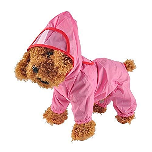 wasserdichte Hundejacke Regenjacke Kapuze Schild Rosa Größe S Geschenk Idee Regen Schutz Sicherheit Welpe Spaziergang Robust Winddicht Komfort Wärme Reflektierend von LoveLegis