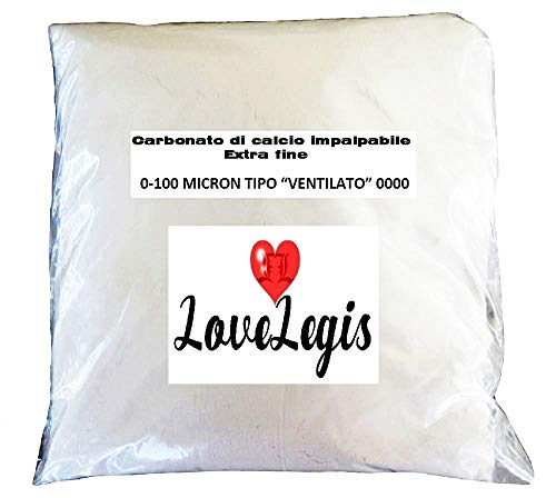LoveLegis Sehr feines, Nicht tastbares Calciumcarbonat - Meudonweiß - 0-100 Mikron - Caco3-Marmorpulver - inerter Füllstoff für Harz und Kreide - nützlich für den pH-Wert des Bodens - Art. 3 kg von LoveLegis
