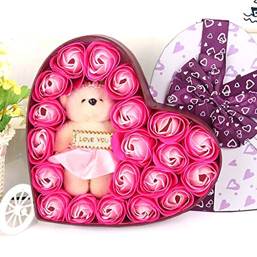 LoveLeiter Rosenbox Seifenblume Baderosen Seife Rose Blume DIY Handgemachte Seife Rose Blume verpackt in Geschenkbox Größen für Valentinstag Geburtstag Jahrestag von LoveLeiter