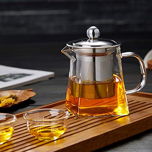 LoveLeiter Teekanne mit Stövchen und Teesieb - Hitzebeständiges Glas, Multifunktionales Design von LoveLeiter