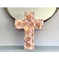 Rose Gefüllt Kreuz, Blumenkreuz, Wand Religiöses Kreuz von LoveLettersbyAnalisa
