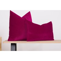 Dunkel Fuchsia Kissenbezug, Euro Sham Samtbezug, Lendenkissen Kissen, Schwerer Weicher Samt Stoff, Sondergrößen von LovePillowArt