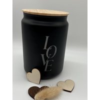 Love ... Windlicht, Vorratsglas Mit Deckel Und Spruch, Schwarz, Teelichthalter, Glas Für Kerze, Graviert Hochzeit, Geschenk von LovePresentsShop