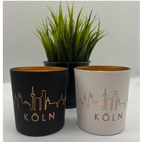 Windlicht Köln Skyline - Stilvolle Kölner Deko | Geschenkidee Für Köln-Fans Heimatliebhaber Schwarz-Gold Oder Weiß-Gold Windlicht Köln Skyline - Stilvolle Kölner Deko | Geschenkidee Für Köln-Fans Heimatliebhaber Schwarz-Gold Oder Weiß-Gold von LovePresentsShop