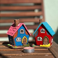 Handgemachter Keramik Fairy House Teelichthalter, Wunderliches Dekor Handgemachter Keramik Fairy House Teelichthalter, Wunderliches Dekor von LoveRigaShop