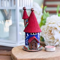 Keramik Kerzenhalter Seehaus Deko, Handgemachte Haus Wärmende Geschenke Neues Zuhause, Garten Cottagecore Dekor, Feenhaus von LoveRigaShop