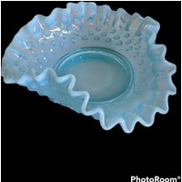 Fenton, Blau, Opaleszierend, Hobnail, Rüschen, Bonbonniere, Catchall, Vtg, Himmelblau, Weihnachtsgeschenk, Gastgebergeschenk, Duschgeschenk von LoveTheNostalgia