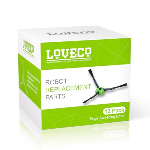 LOVECO 12-Stück Eck und Kantenbürsten Kompatibel mit iRobot Roomba e i j & Combo i j Serie, Seitenbürsten Ersatzteile für E5 E6 i1 i2 i3 i4 i5 i6 i7 i8 j5 j6 j7 j8 j9 and Plus Version Staubsauger von Loveco