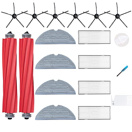 Loveco Zubehör Ersatz Kompatibel für Roborock S7 S7 Plus S7 MaxV S7 MaxV Ultra S7 Pro Ultra Roboter Staubsauger,2 Hauptbürste, 4 Filter,6 Seitenbürsten,4 Mopptüchern, 1 Bürstenreinigungswerkzeug von Loveco