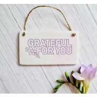 Dankbar Für Sie Andenken Geschenk - Danke Durchdachte Ornament Handgemachte Ton Plakette von LovedByPot