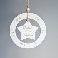 Familien-Weihnachtsdekoration - Personalisierter Weihnachtsschmuck Familiennamen Einzigartige Christbaumkugel-Verzierungs-Dekoration von LovedByPot