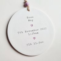 Personalisiertes Neues Baby Geschenk - Geburts Details Andenken Dekoration Handgemachtes Neugeborenen Taufgeschenk Kinderzimmer Dekor Neue Eltern von LovedByPot