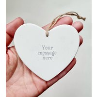 Herz Aus Ton - Personalisierte Nachricht Wunschornament Deine Eigenen Worte Einzigartiges Geschenk Für Jemand Besonderen Handgemachtes Andenken von LovedByPot
