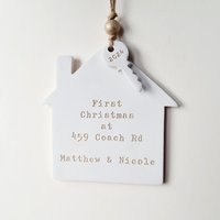 Personalisiertes Erstes Weihnachten Im Neuen Heimdekoration - Haus Feiertagsverzierung Festliche Baumdekoration Haus- Und Schlüsselverzierung Aus Ton von LovedByPot