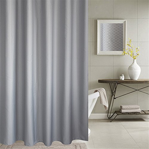 Lovedrop Duschvorhang Anti-Schimmel & Wasserdicht 100% Polyester Badezimmer Duschvorhang mit verstärktem Saum, mit Haken 120/150/180/200 x 200cm, Grau/Blau (150x200cm, Grau) von Lovedrop