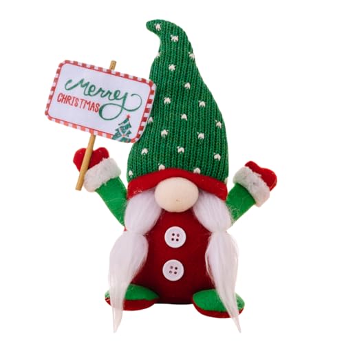 Lovehomily Weihnachten Gesichtslose Puppe Neuheit Strickmütze Rudolf Puppe Niedliche Waldmann Puppe Ornamente Neujahr Tischpuppe (B) von Lovehomily