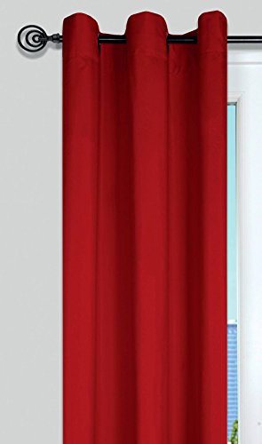 LOVELY CASA r64689405 Nelson Fleece Vorhang Polyester Rot 135 x 250 cm von LOVELY CASA