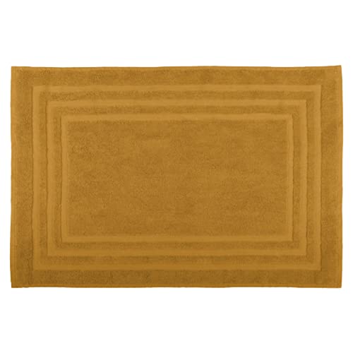 Lovely Casa - Badematte - Größe 45 x 70 cm - 100% Bio-Baumwolle - Curry Farbe - Modell Lagune - Home Linen - Weich und bequem - Ideal für das Badezimmer von Stof