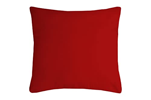 LOVELY CASA C04689002 Nelson Kissen 40 X 40 cm, 100 % Polyurethan, 100 % Baumwolle, Baumwolle, rot, 40 x 40 cm von Lovely Casa