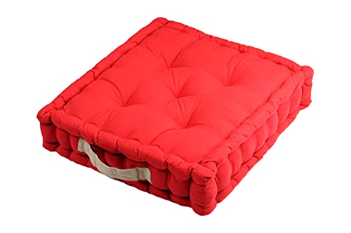 Lovely Casa C51490041 Duo Kissen, Baumwolle, 45 x 45 cm, Rot/Leinen von Lovely Casa