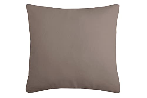 Lovely Casa Duo Kissen Uni 40 x 40 cm, Baumwolle, Taupe, 45 x 45 x 10 cm von Lovely Casa