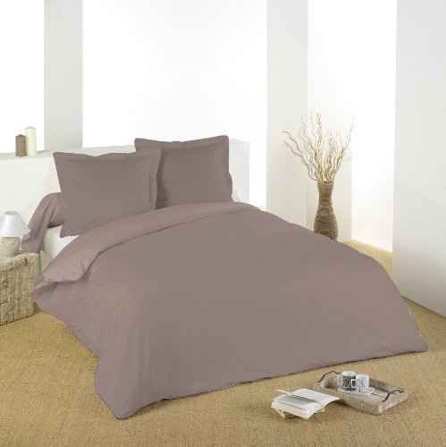 Lovely Casa HC34820003 Alicia Bettlaken aus Baumwolle, Fadenzahl 57, 240 x 220 cm, Taupe von Lovely Casa