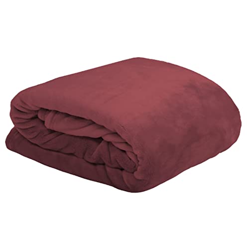 Lovely Casa - Kuscheldecke – Größe 130 x 160 cm – 100% Polyester – Farbe Marsala – Modell Kuscheltier – Decke – Fleecedecke – weich, warm, gemütlich für Sofa von Lovely Casa