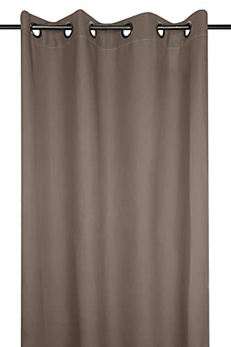 Lovely Casa R64689003 Nelson 135 x 240 cm Ösenvorhang 100 % Polyester 100 % Baumwolle, Metall, Taupe, 135 x 240 cm von Lovely Casa