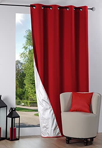 LOVELY CASA R64689302 Nelson ISO Rid 135 x 240 100% PE 100% Baumwolle, Baumwolle, rot, 135 x 240 cm von Lovely Casa