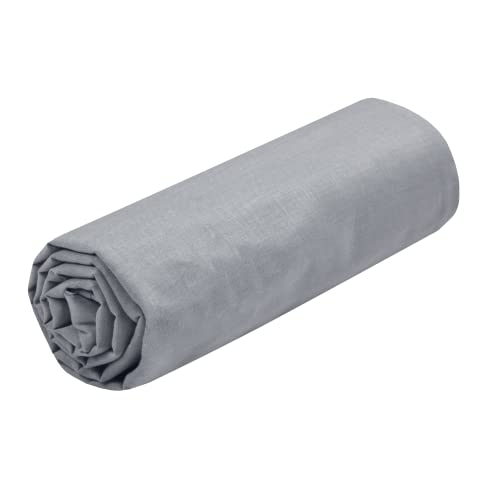 STOF - Spannbettlaken - Größe 160x200 cm - Groß 30 cm - 100% Oeko-Tex zertifizierte Baumwolle - Mausfarbe - Modell Eden - Bettwäsche für Zuhause - Weich und bequem für EIN gemütliches Nest von Stof