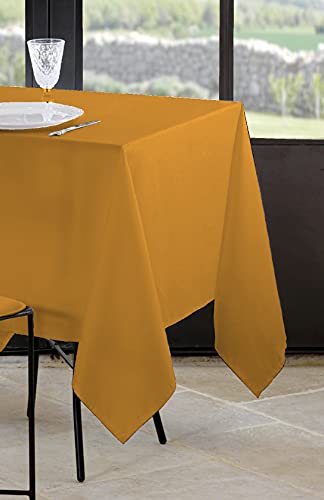 Lovely Casa - Tischdecke – Größe 145 x 300 cm – 100% Polyester – Farbe Curry – Modell Nelson – rechteckig – Tischdecke – waschbar 30 ° – außergewöhnliche Qualität von Lovely Casa