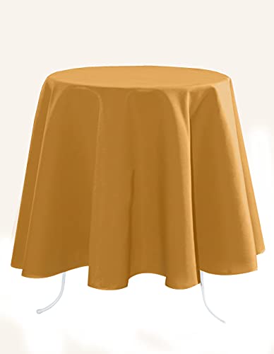 Lovely Casa - Tischdecke – Größe Ø 180 – 100% Polyester – Farbe Curry – Modell Nelson – rund – Tischdecke – waschbar 30 ° – außergewöhnliche Qualität von Lovely Casa