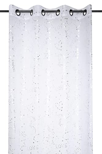 Lovely Casa Unicorn_Dream Vorhang, Einhorn, Polyester, Weiß und glänzend, 140 x 260 cm von Lovely Casa