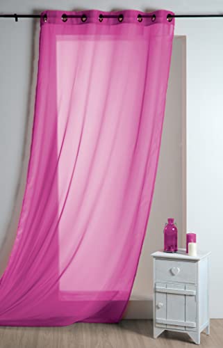 Lovely Casa r61290008vl Lisa Voile Baumwolle gelb, Polyester, Fuchsia, 135 x 260 cm von Lovely Casa