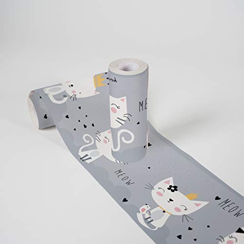 A.S. Création selbstklebende Bordüre - Papierbordüre mit kinderfreundlichen Motiven in Grau, Weiß und Schwarz - auf 5,00 m x 0,15 m je Rolle A.S. Création selbstklebende Bordüre - Papierbordüre mit kinderfreundlichen Motiven in Grau, Weiß und Schwarz - auf 5,00 m x 0,15 m je Rolle von A.S. Création