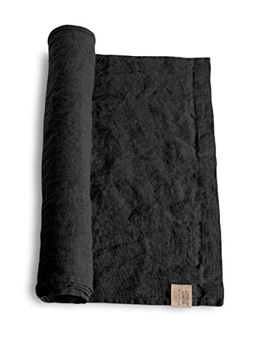 Lovely Linen RL0197SL Lovely Tischläufer Leinen Dark Grey 47 x 150 cm (1 Stück) von Lovely Linen by Kardelen