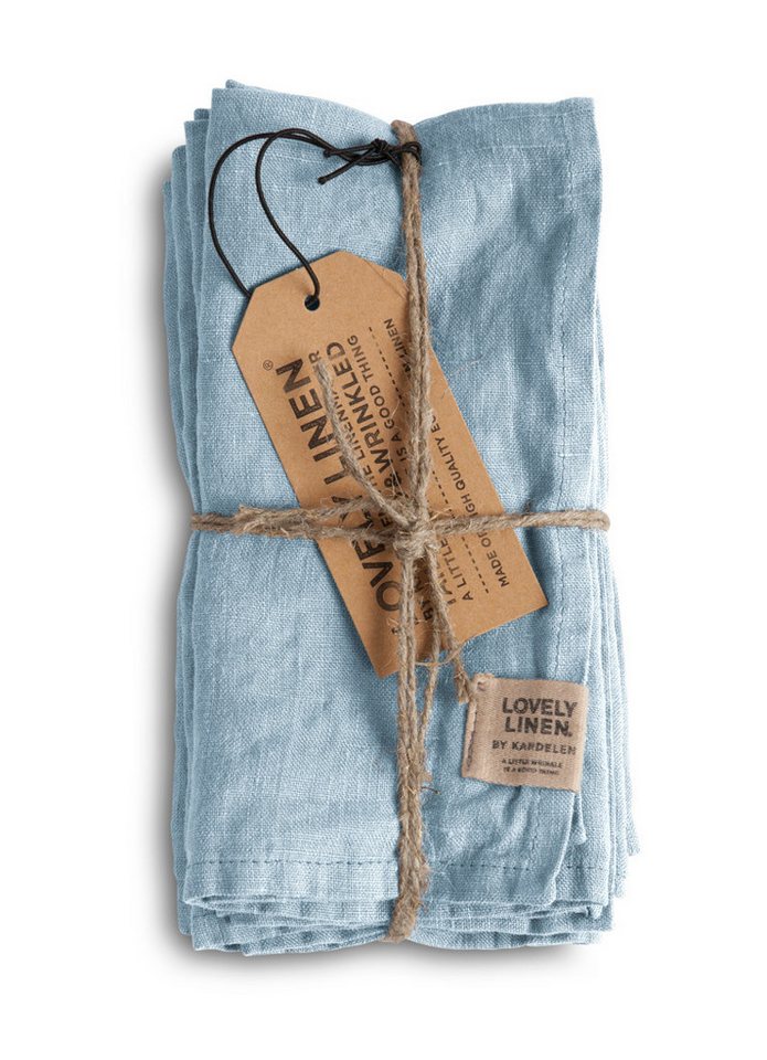 Lovely Linen Stoffserviette Linen Misty Serviette Leinen sky (1 Stück) von Lovely Linen