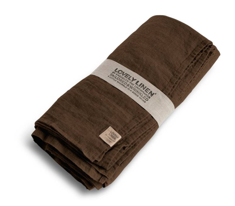 Lovely Linen Tischdecke Lovely Tischdecke Leinen chocolate 145 x 380 cm, LOVELY 145X380 CHOCOLATE L37xB21xH8CM von Lovely Linen